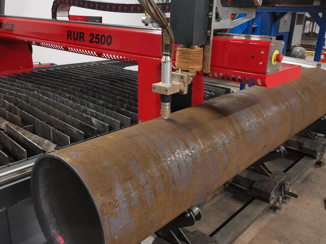 Plasma pipe cutting at our CNC plasma center