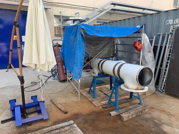 Production of cooling water pipes with steam absorption system