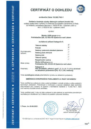 PED 2014/68/EU (Module A2)