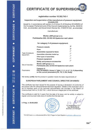 PED 2014/68/EU (Module A2)
