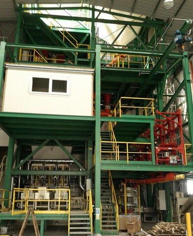 Steel structure installation and technological equipment for Saint Gobain, Production line for the production of dry mixture